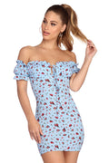 Smocked In Florals Mini Dress