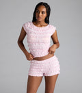 Summer Spice Lace-Up Ruffle Crop Top