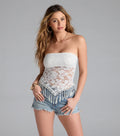Play My Song Lace Fringe Crop Top