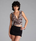 Daring Beauty Animal Print Mesh Top