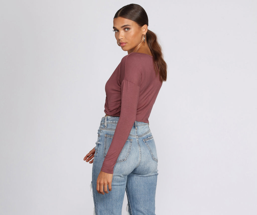 Streamlined Surplice Wrap Top