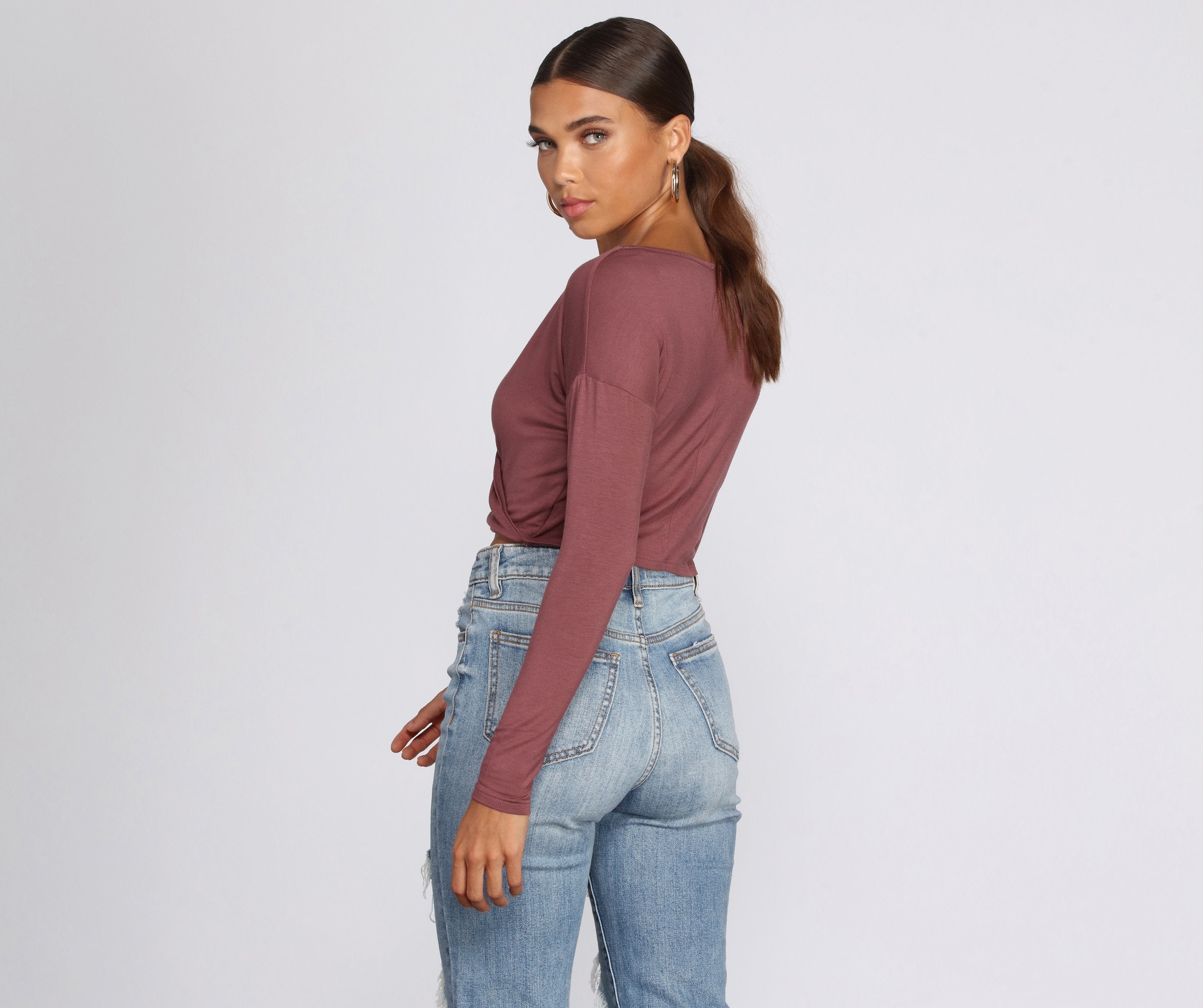 Streamlined Surplice Wrap Top