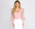 Essential Organza Puff Sleeve Bodysuit