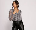 Viper Vixen Snake Print Mesh Top