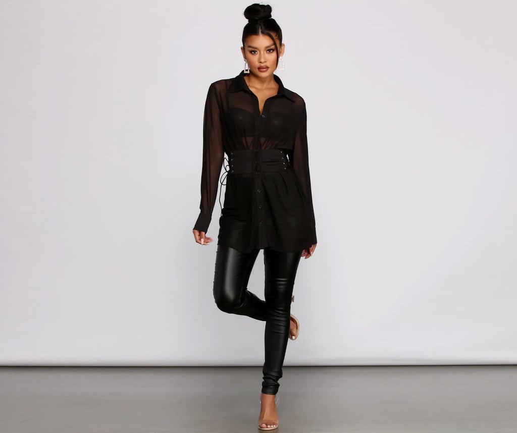 Chic And Sheer Mesh Tunic