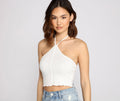 Trendy Halter Knit Crop Top