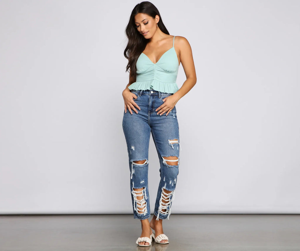 Flirty Flair Ruffled Crop Top