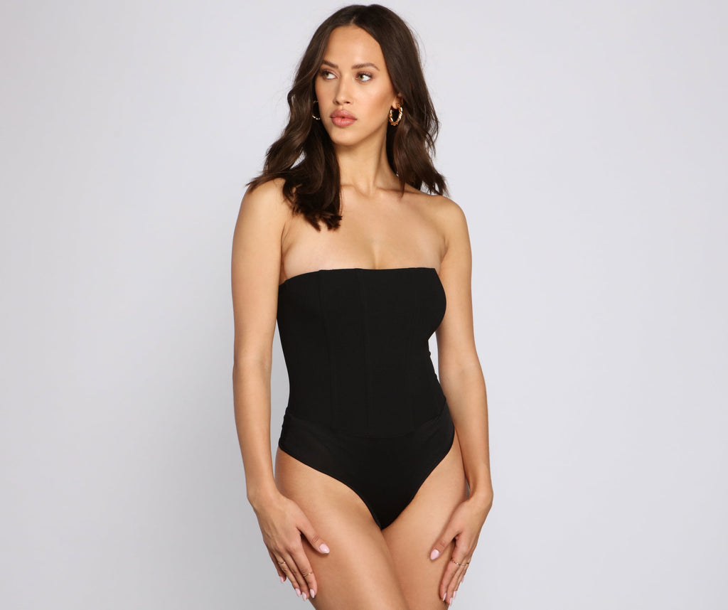 Level Up Crepe Bustier Bodysuit