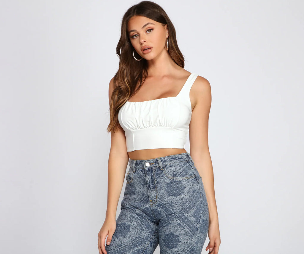 Next Level Ruched Cropped Tank Top