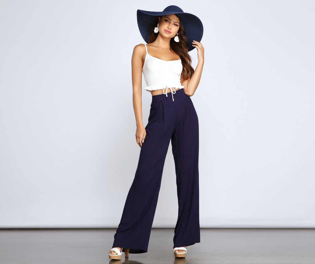 All The Deets Ruffled Crop Top