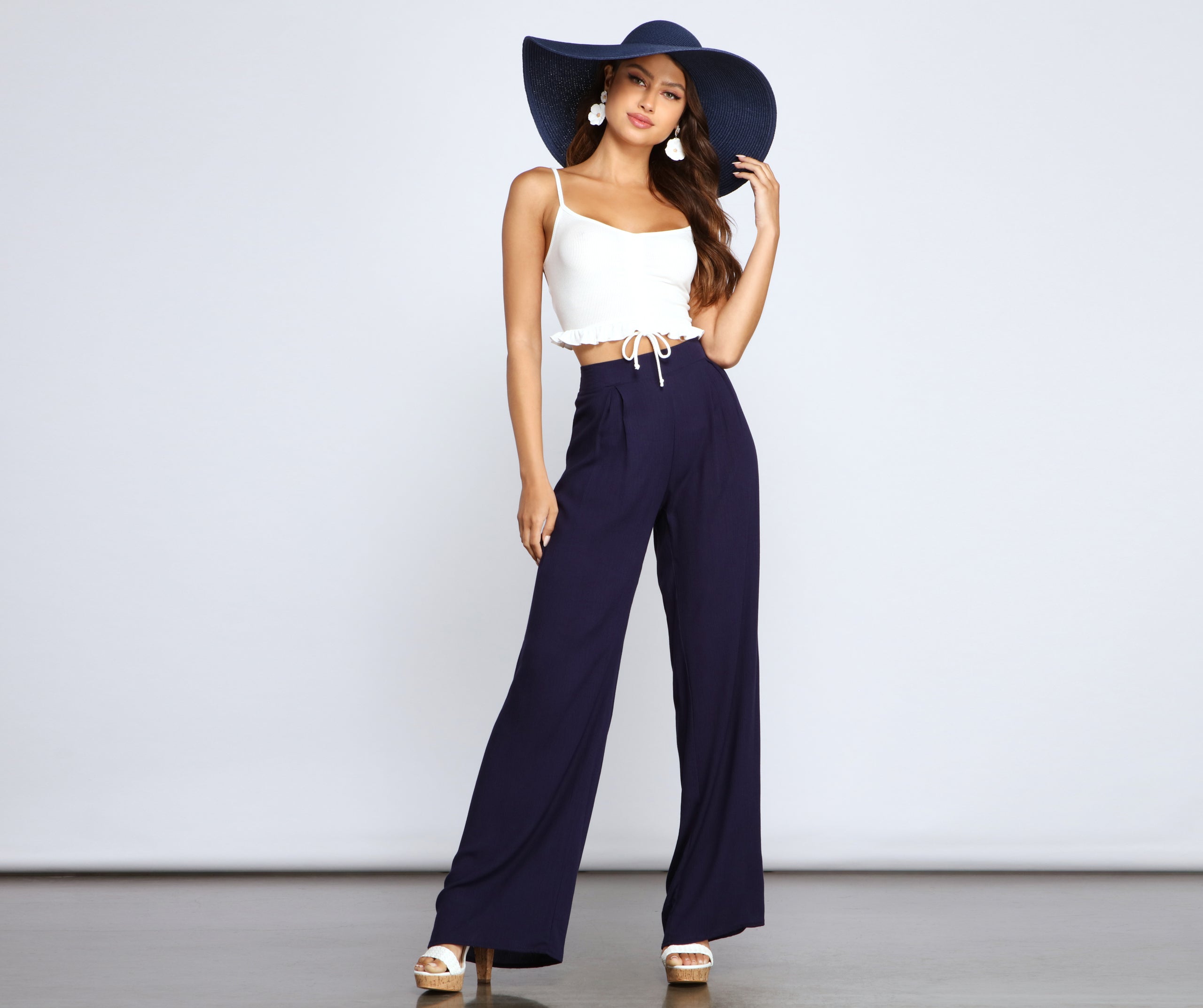 All The Deets Ruffled Crop Top