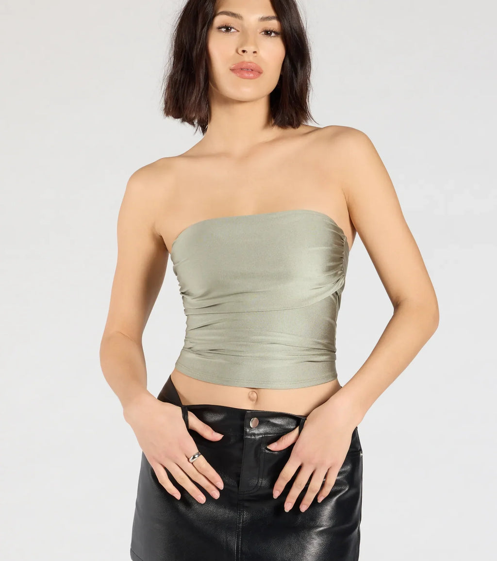 Carefree And Cute Crop Tube Top