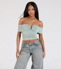 Chic Alert Off-The-Shoulder Crop Top