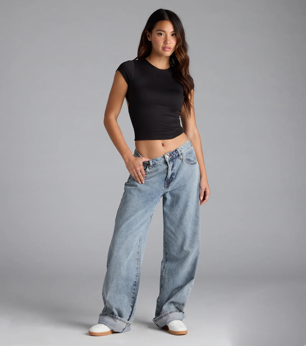 Baby Got Back Basic Crew Neck Crop Tee