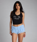 Lose My Number Halter Graphic Top