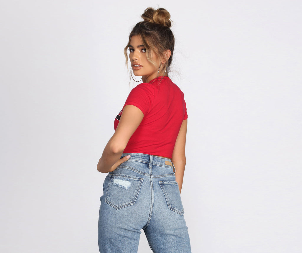 Hustle Squad Slashed Crop Top