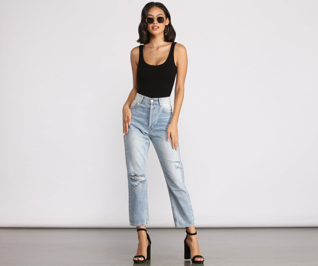 What's The Scoop Ribbed Tank Bodysuit
