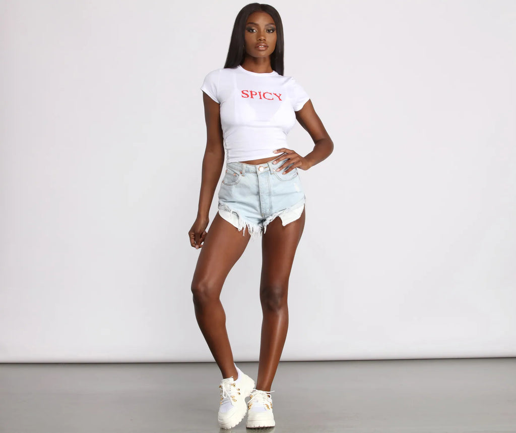 Short Sleeve Spicy Graphic Top