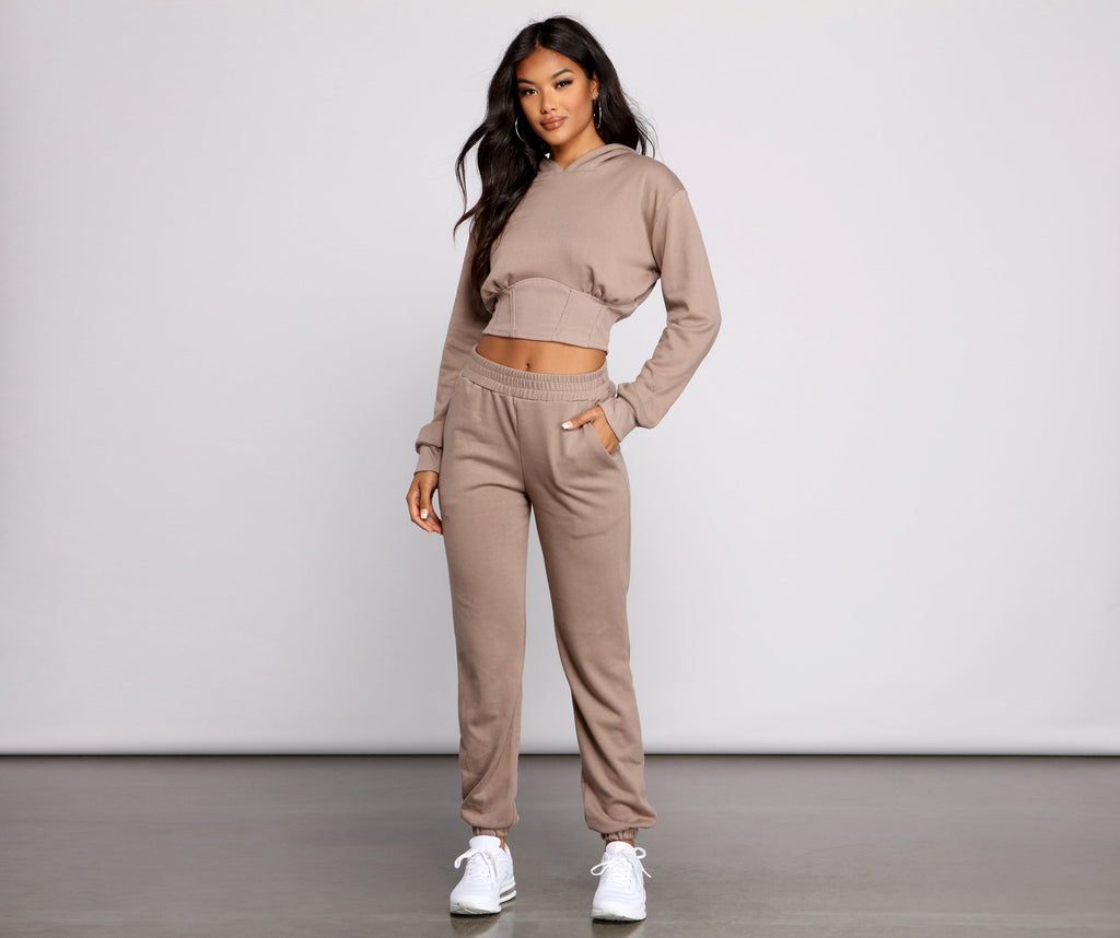 Laidback Cutie French Terry Corset Hoodie