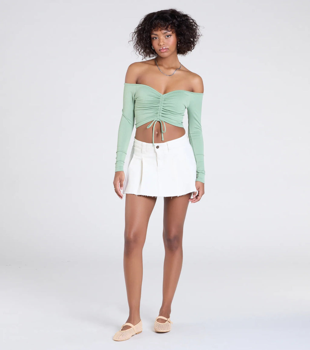 Sultry Perception Off-The-Shoulder Crop Top