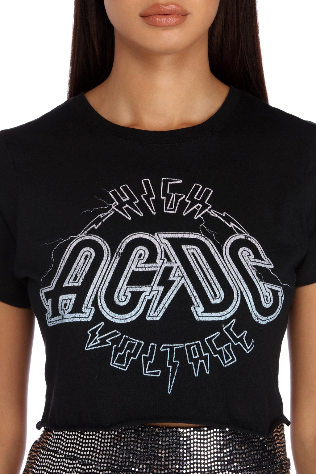 High Voltage AC/DC Cropped Tee