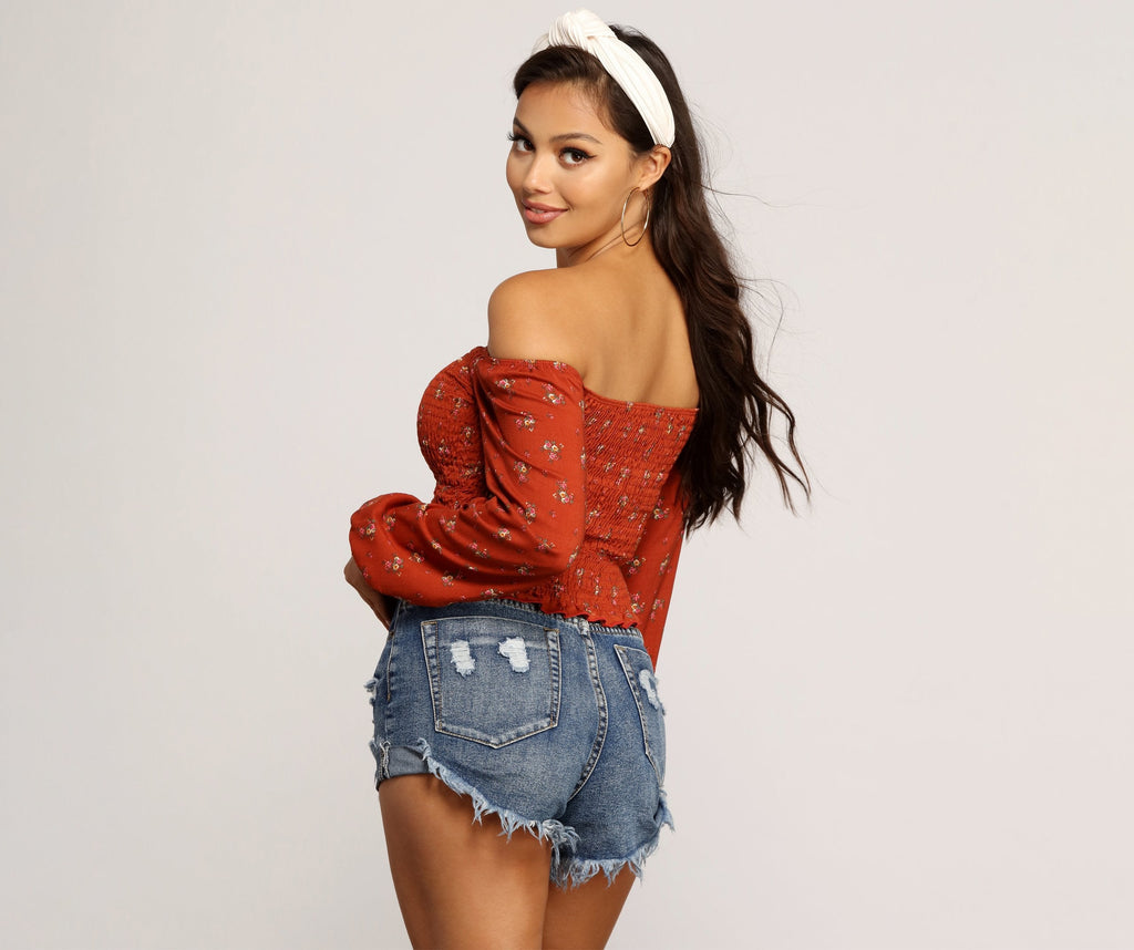 Cutie In Floral Smocked Top