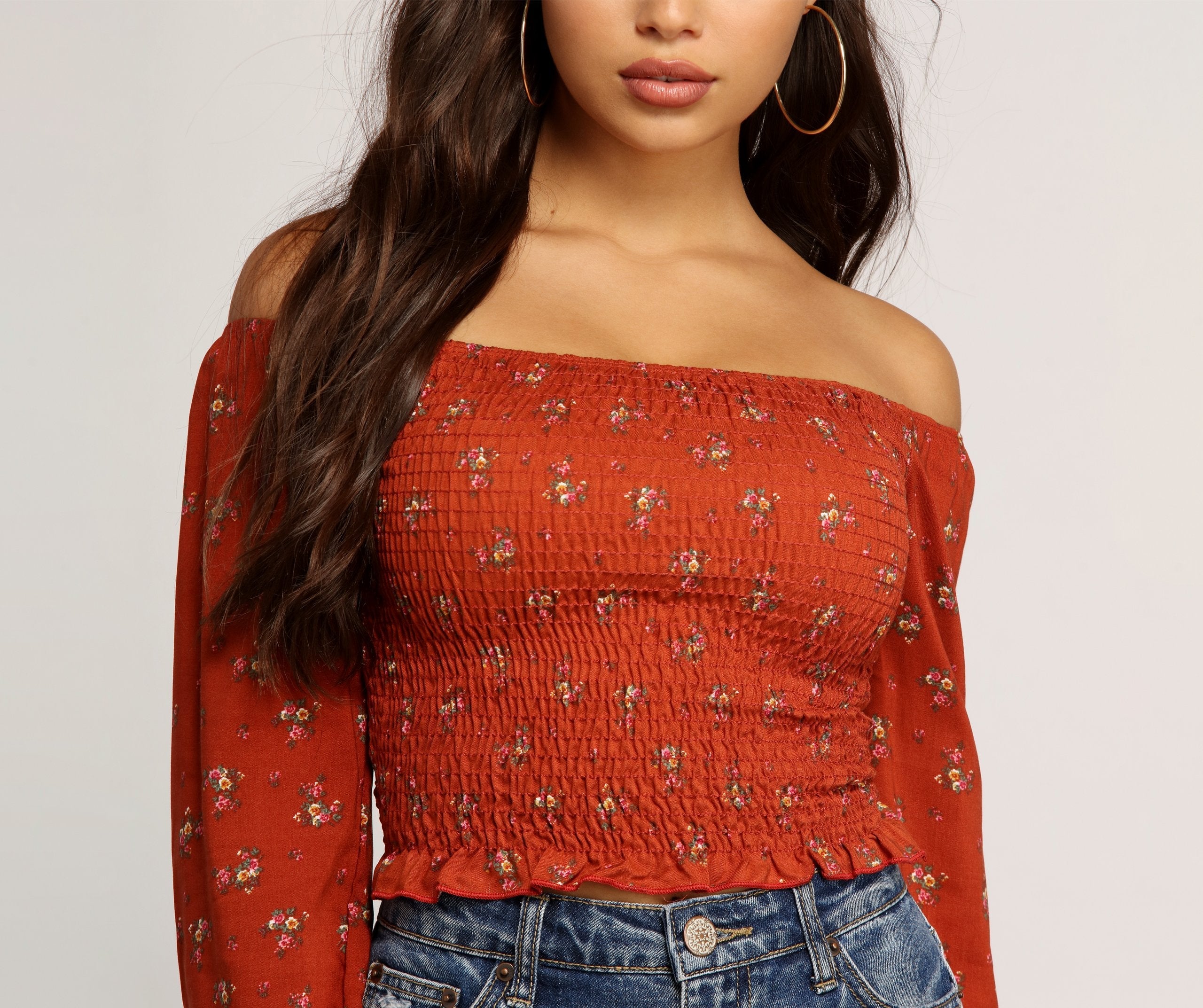 Cutie In Floral Smocked Top