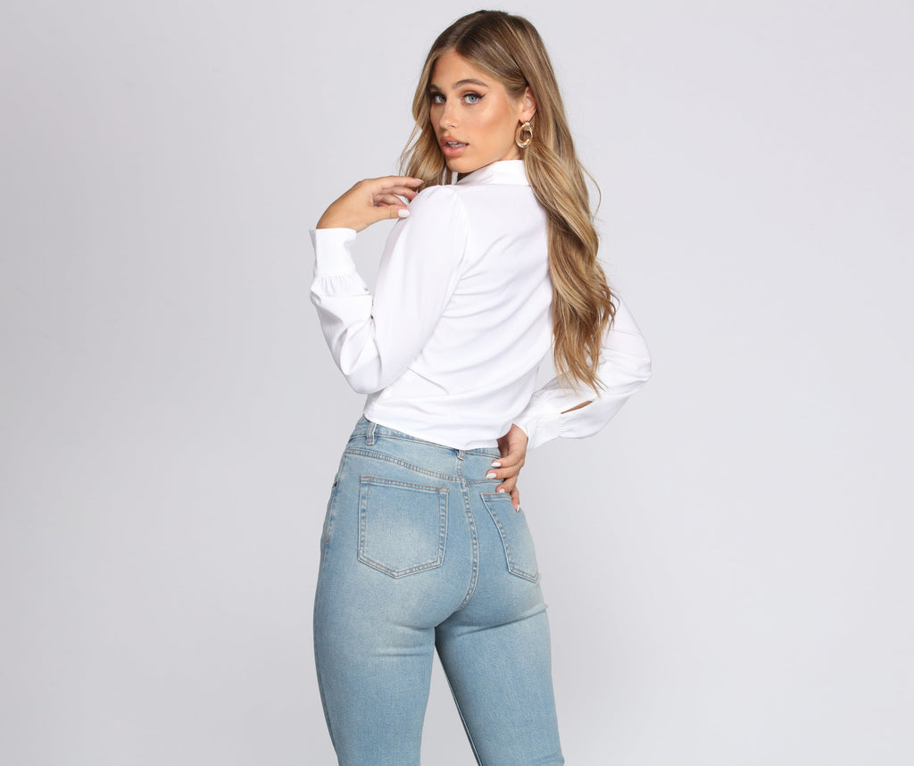 Out Of Office Tie Blouse