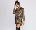 Snake Print Tie Front Tunic