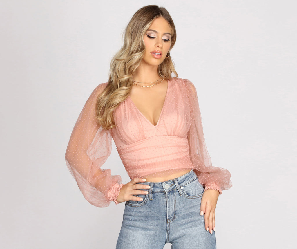 Polka Dot Darling Mesh Top