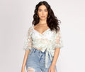 Effortlessly Embroidered Floral Crop Top