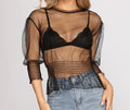 Pretty In Polka Dots Mesh Top
