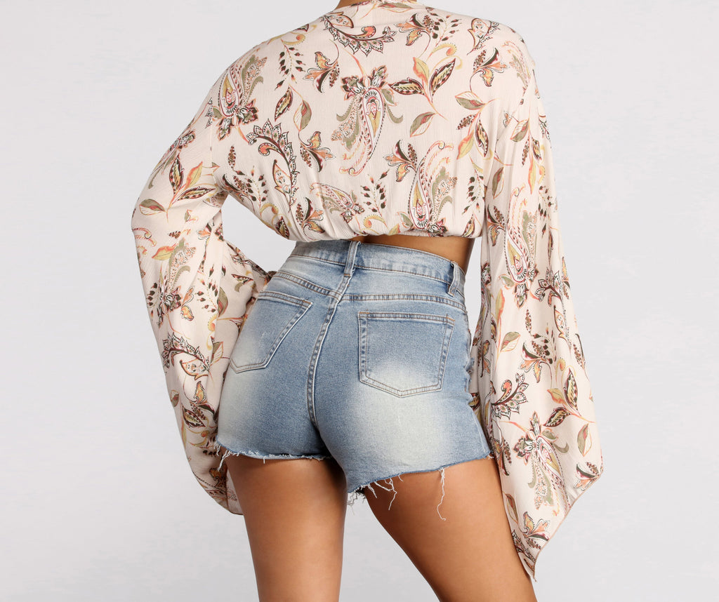 Boho Honey Tie Front Gauze Top