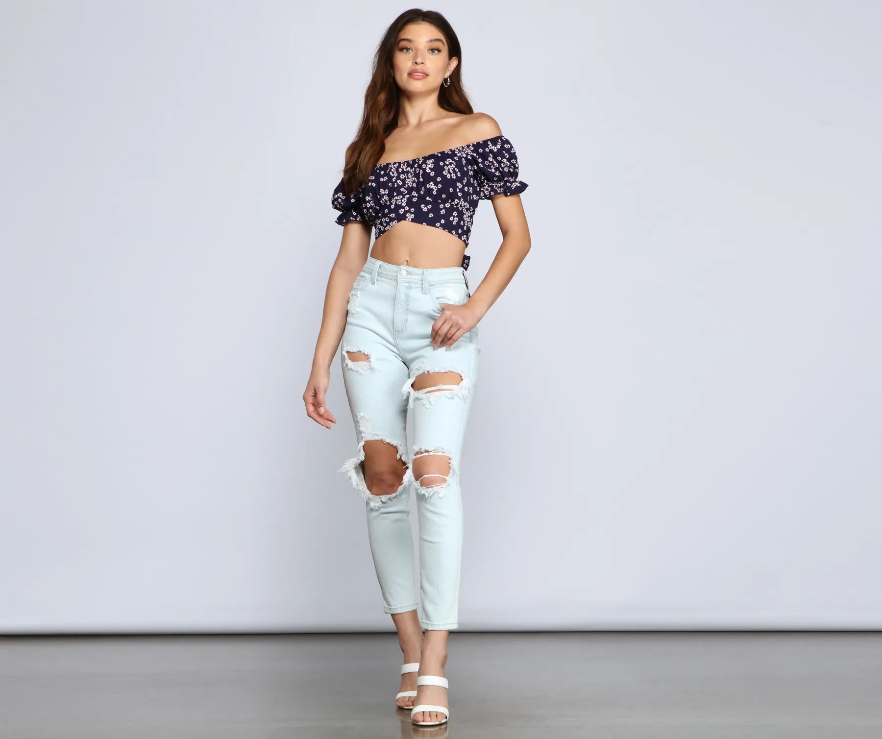 So Fab Ditsy Floral Crop Top