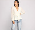 Tie Front Chiffon Peplum Top