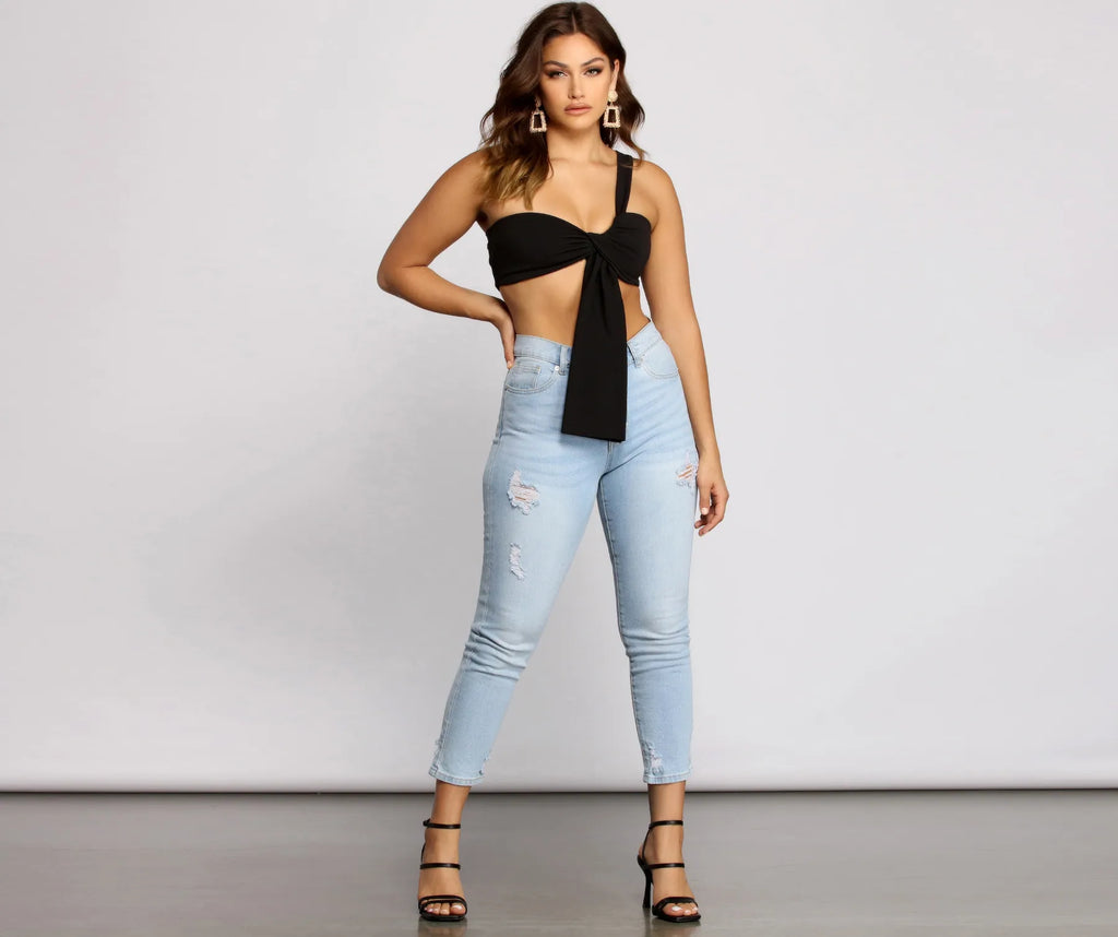 Major Babe One Shoulder Crop Top