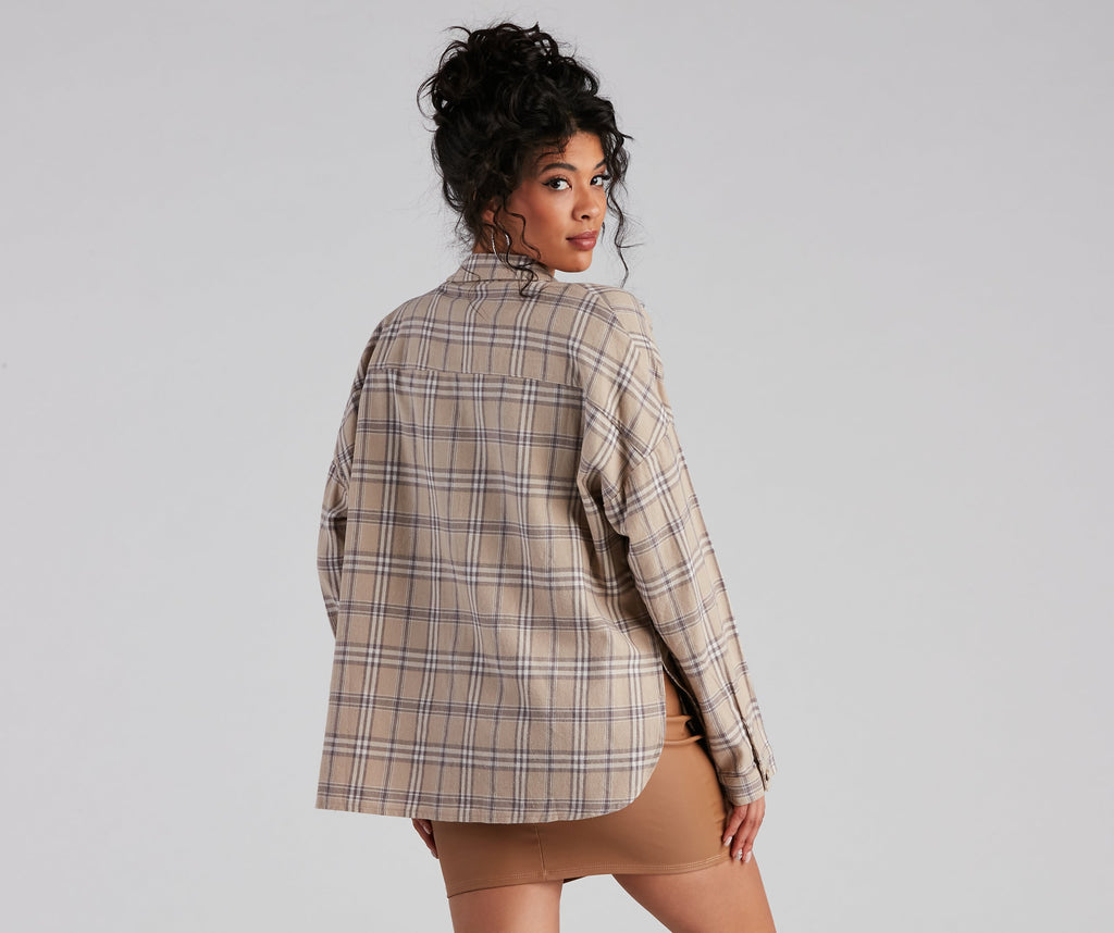 Button Up In Fab Flannel Top