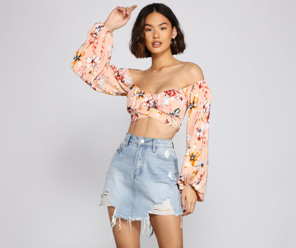 Flirty In Floral Crop Top