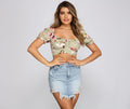 Floral Dreams Puff Sleeve Crop Top