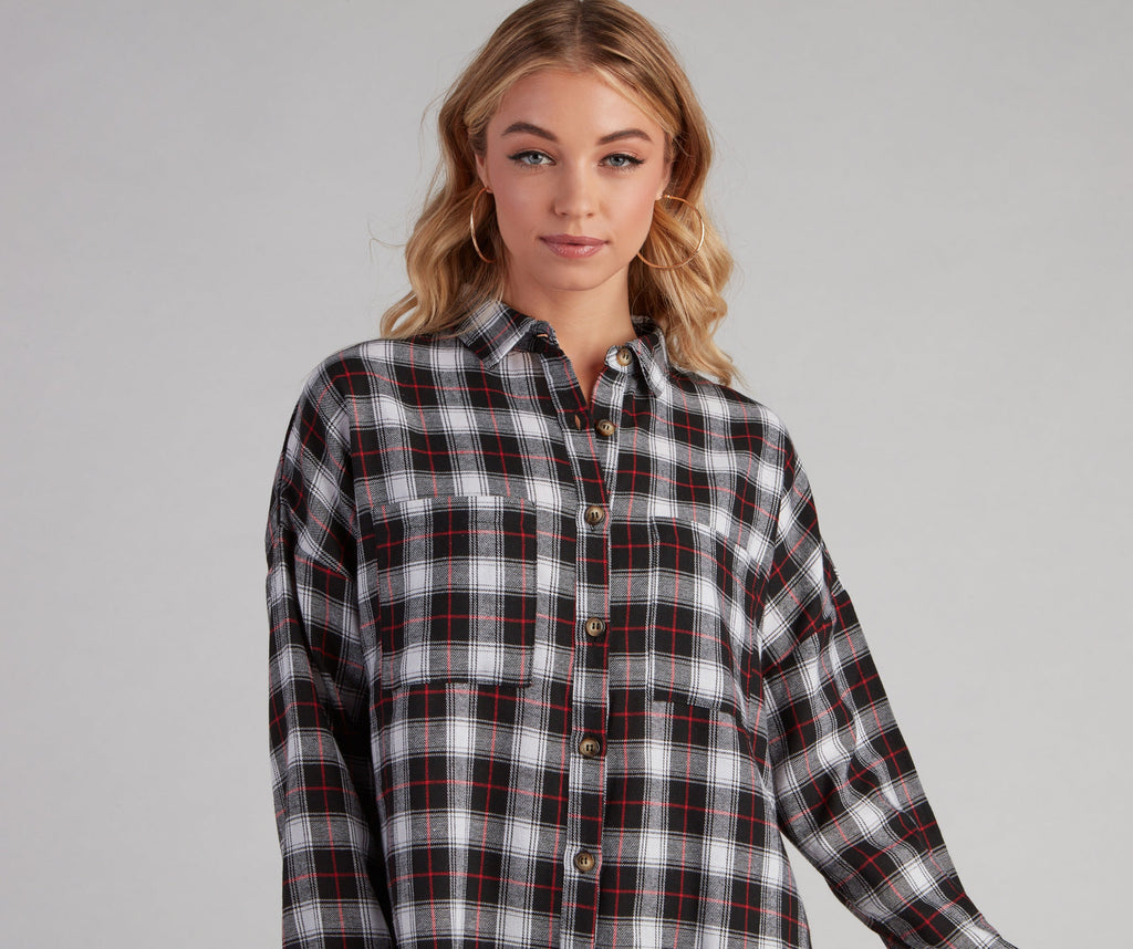 Button Up In Fab Flannel Top