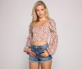 Loved In Florals Puff Sleeve Crop Top