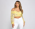 Off The Shoulder Floral Sensation Crop Top