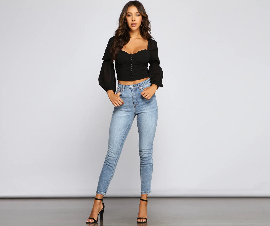 Trendy Moment Ruched Corset Top