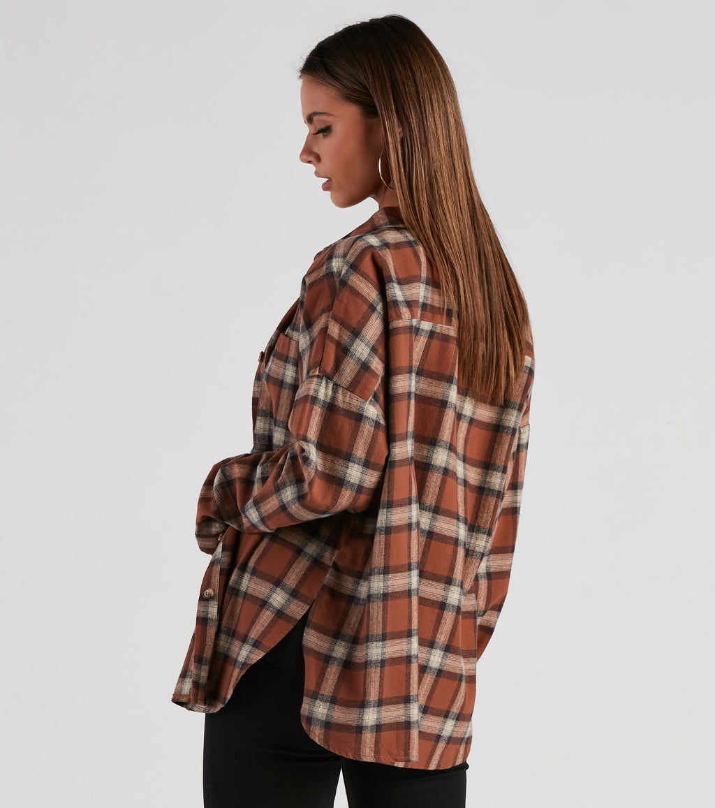 Button Up In Fab Flannel Top