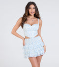 Special Moment Floral Glitter Dot Corset Top