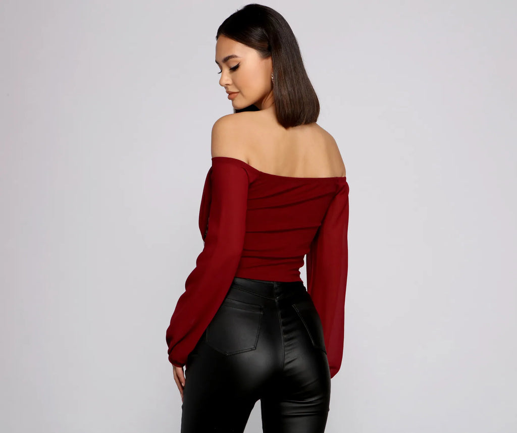 Sophisticated In Chiffon Strapless Top