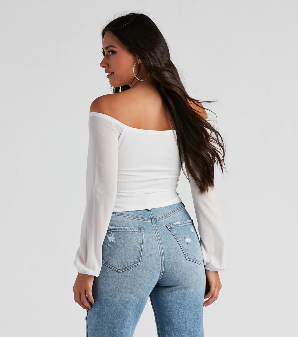 Sophisticated In Chiffon Strapless Top