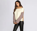 Colorblock Turtleneck Sweater
