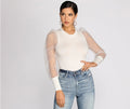 Sheer And Chic Sweater Crop Top