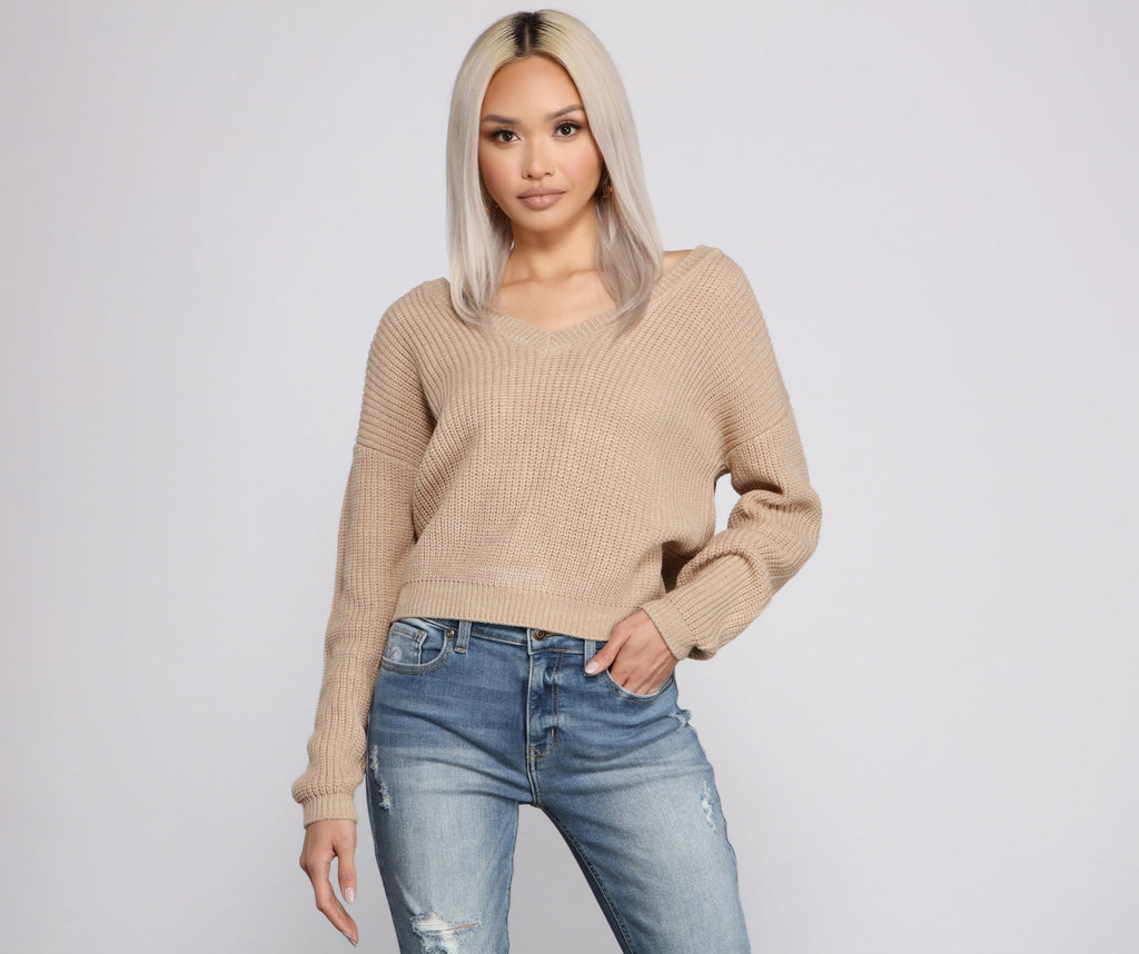 Cozy And Chic V Neck Sweater